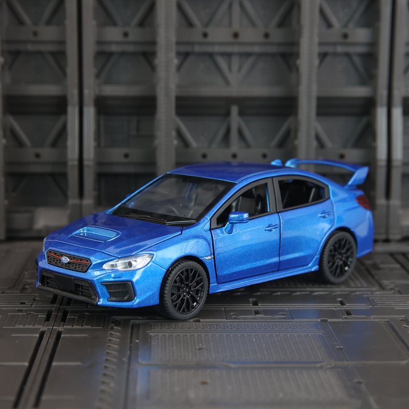 1:30仿真斯巴鲁WRX STI翼豹跑车合金模型儿童玩具车男孩摆件礼物