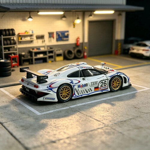 TH 1/64仿真Porsche 911 GT1 LM 1998款合金赛车模型汽车摆件收藏
