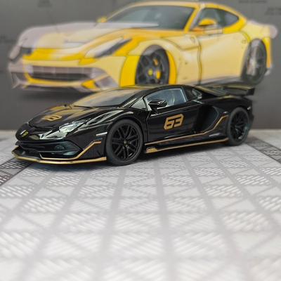 1:32仿真兰博SVJ63合金拉力赛车模型汽车摆件收藏敞篷超跑礼物男
