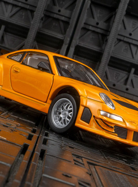 1:32仿真保时捷Porsche 911 GT3 RSR合金跑车模型声光回力玩具车