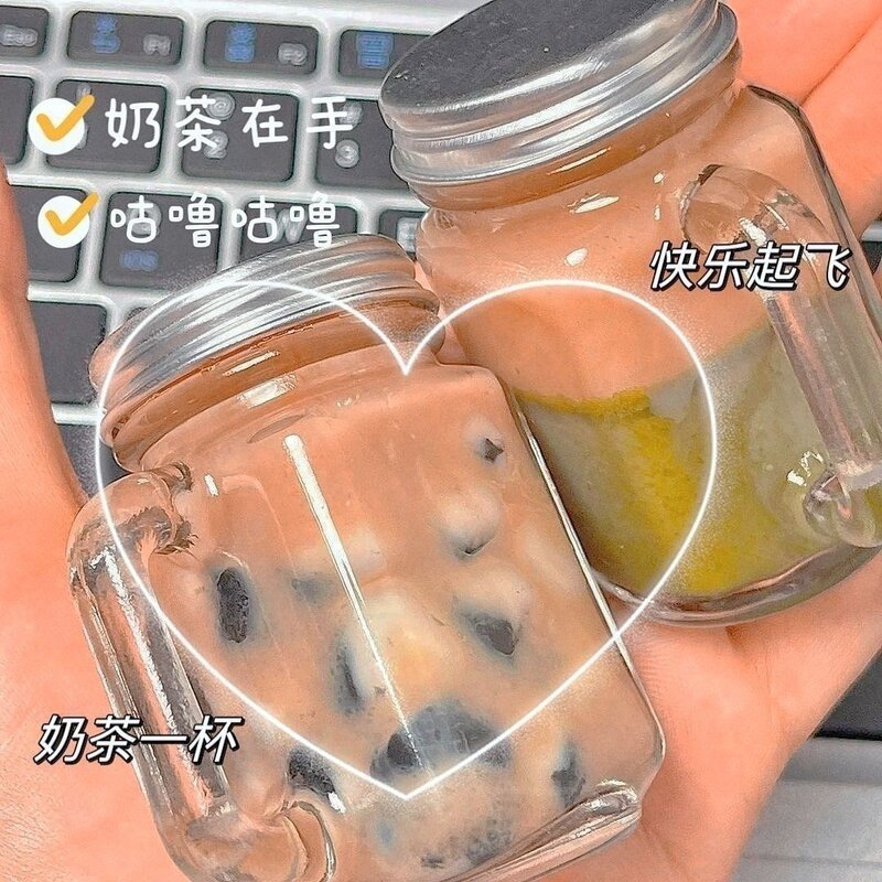 迷你小水杯随手杯带盖小瓶子食品级小号茶叶罐咖啡液分装瓶玻璃瓶
