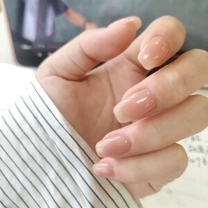 裸色穿戴甲自然冰透本甲色美甲成品贴片纯欲日常显白假指甲可拆卸