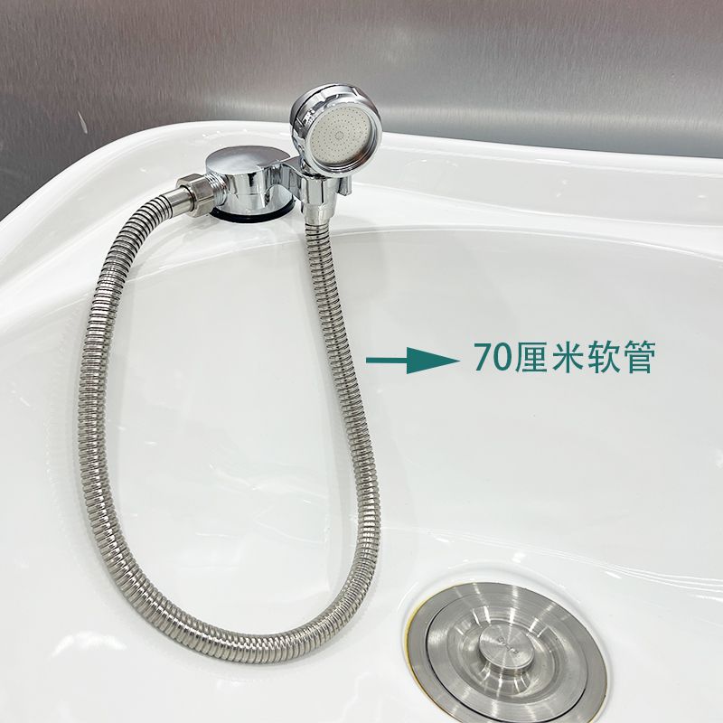 发廊洗头床配件水龙头水管理发店通用不锈钢加密防爆花洒软管短款