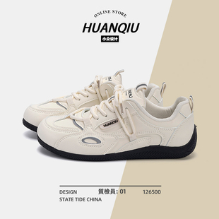 女2025新款 软底小白鞋 秋季 休闲板鞋 百搭薄底运动赛车鞋 环球德训鞋