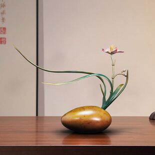 宋氏代美学办公室玄关客厅茶桌中式复古禅意高级感铜式小摆件礼盒