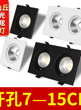 led格栅吊顶斗胆灯射灯筒灯嵌入式单双头方形网格店铺商用家用