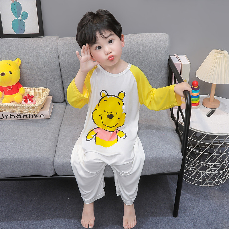 可爱男孩宝宝吸汗新款连体空调服