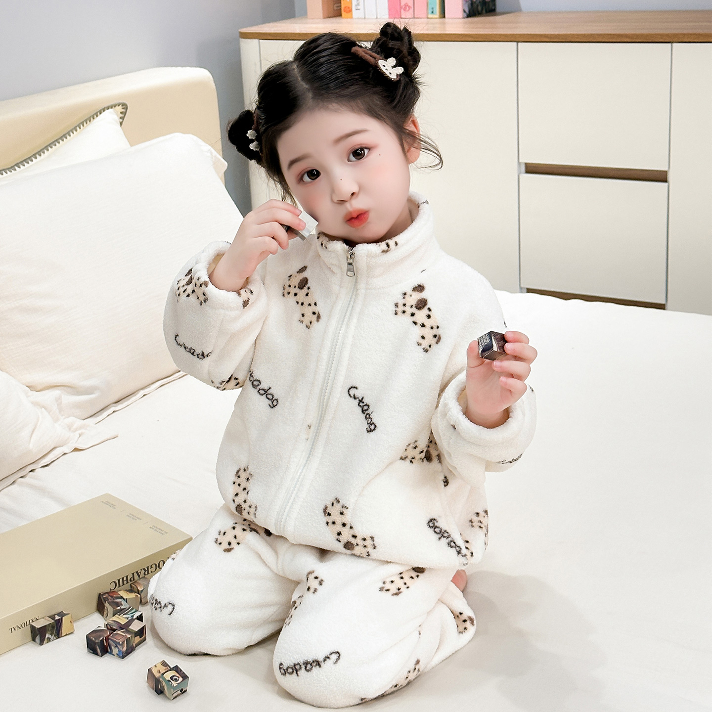 女童睡衣套装2025新款秋冬