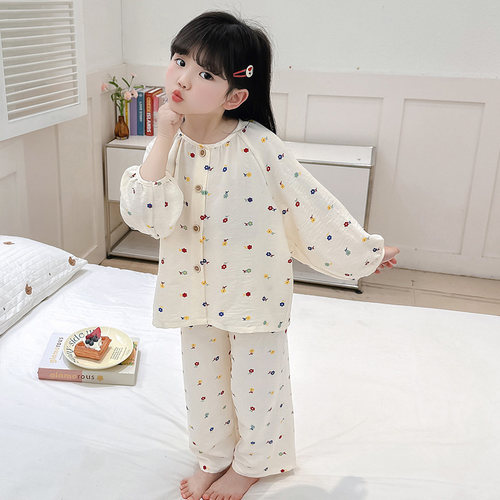 瑞巴蒂女童莫代尔薄款空调服套装