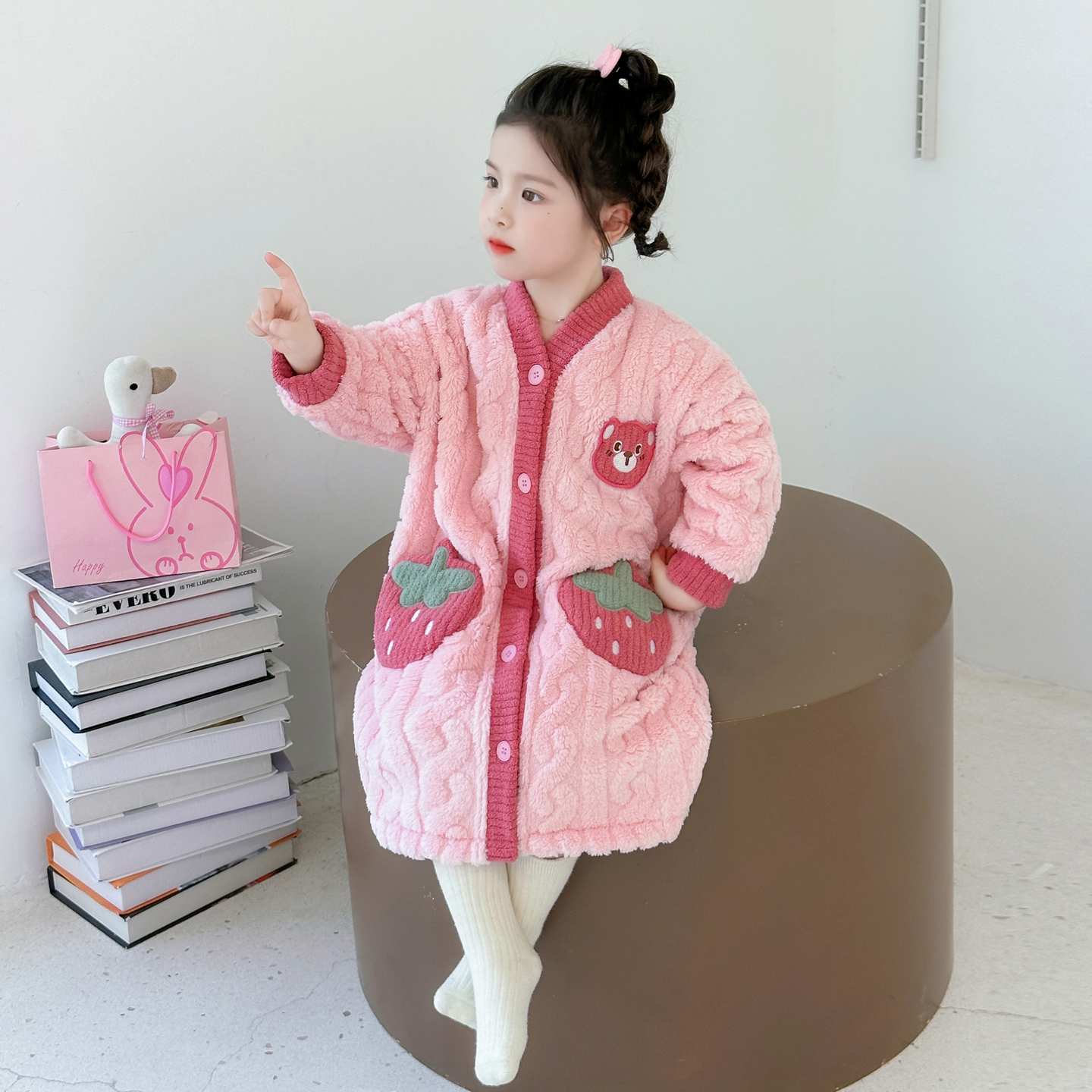 女童珊瑚绒家居服套装