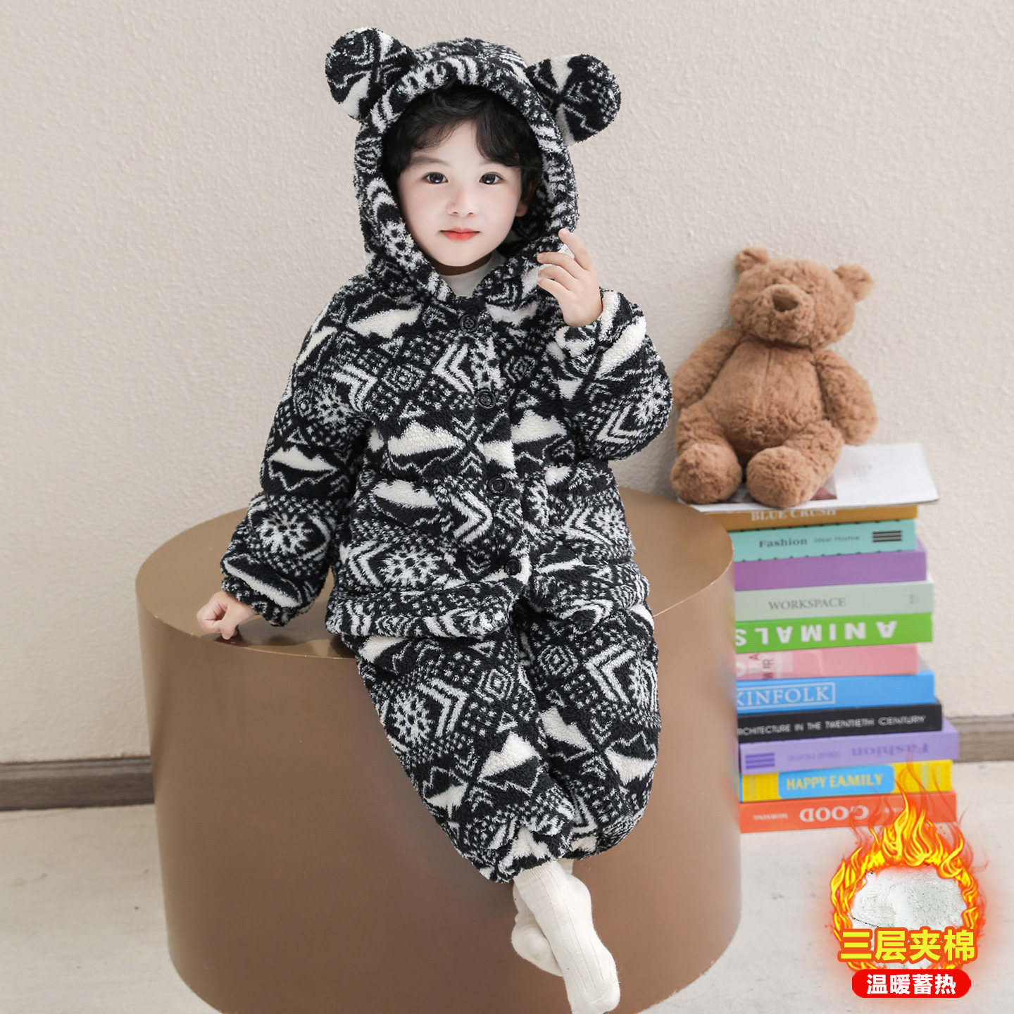 男童保暖睡衣三层夹棉套装2025新款男孩冬装秋冬季儿童加厚家居服,童装/婴儿装/亲子装,家居服套装,淘宝优惠券,粉丝福利购,淘宝优惠卷