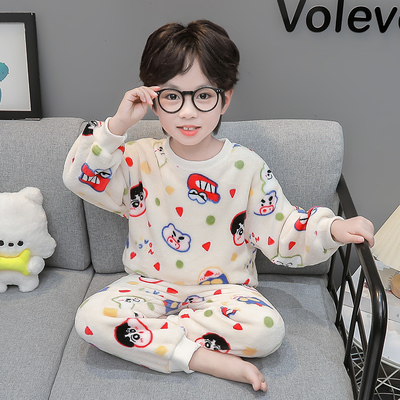 男孩套装女宝宝珊瑚绒