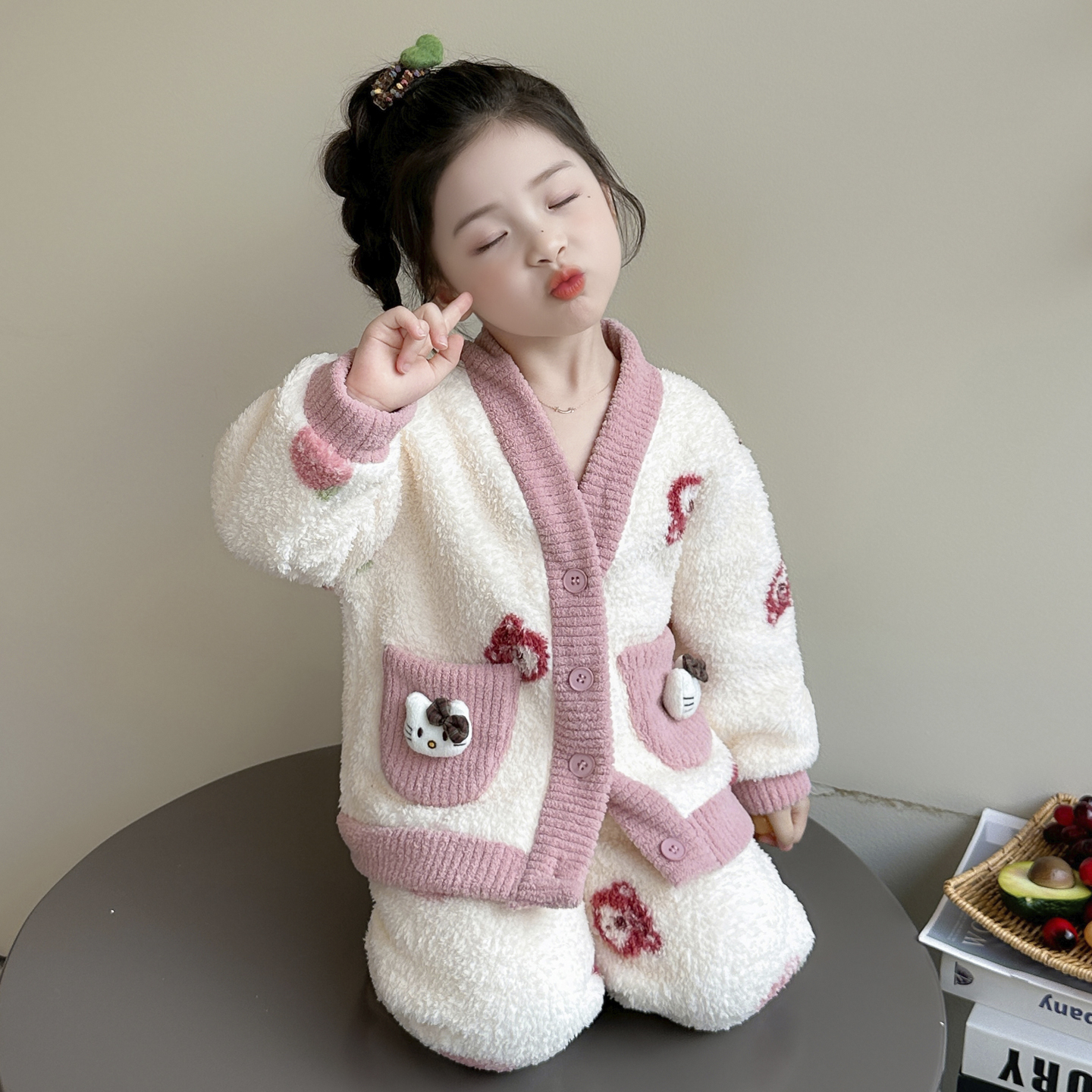 女童睡衣春秋装2025新款儿童法兰