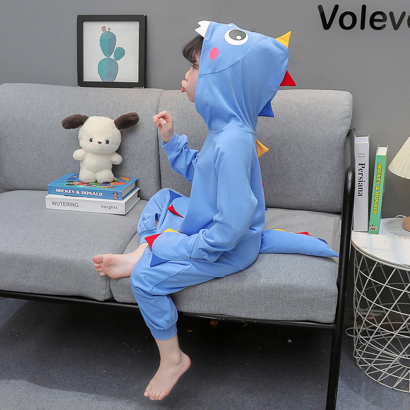 儿童连体睡衣纯棉春秋带尾巴恐龙男宝宝防着凉家居服女童爬服睡袋,童装/婴儿装/亲子装,家居服连体衣,淘宝优惠券,粉丝福利购,淘宝优惠卷