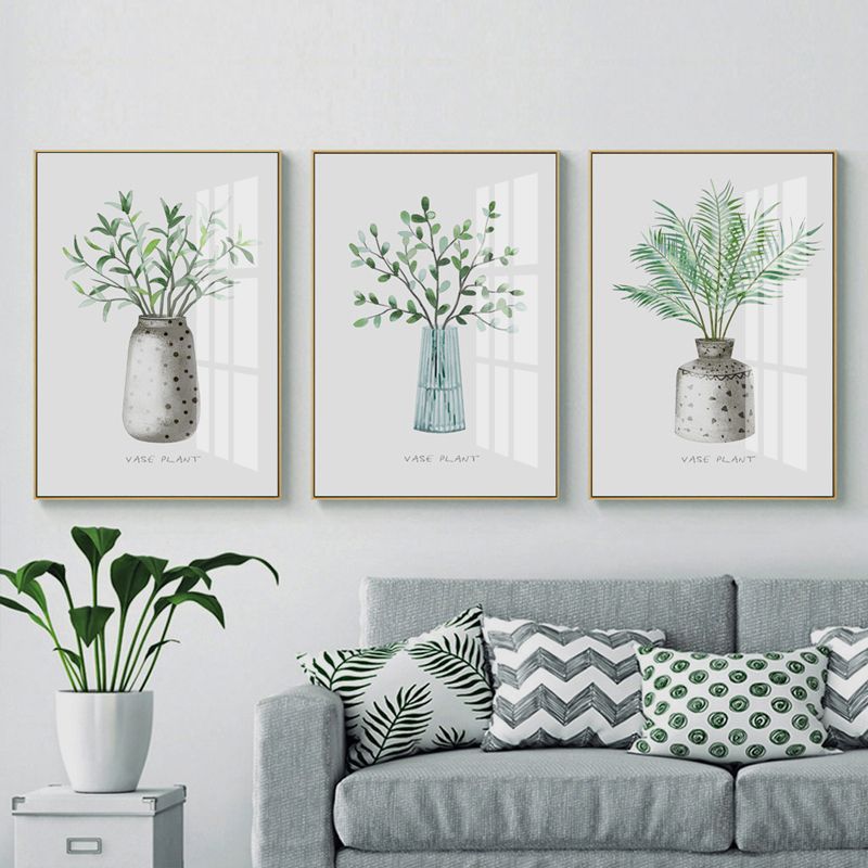 北欧绿植餐厅装饰画现代简约沙发背景墙壁画客厅小清新植物挂画图片