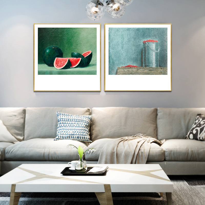 丰收名画餐厅挂画静物画清新水果装饰画现代简约抽象挂画图片