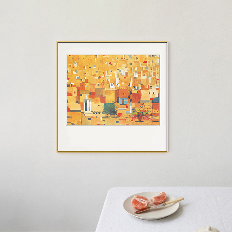 在希腊  斯皮罗斯艺术装饰画餐厅正方形风景挂画客厅沙发卧室壁画图片