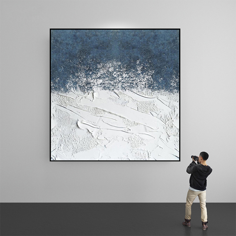 方形玄关走廊尽头装饰画大幅客厅餐厅壁画酒店会所楼梯样板间挂画图片