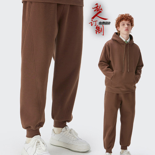 高端DIY定制加绒加厚卫裤