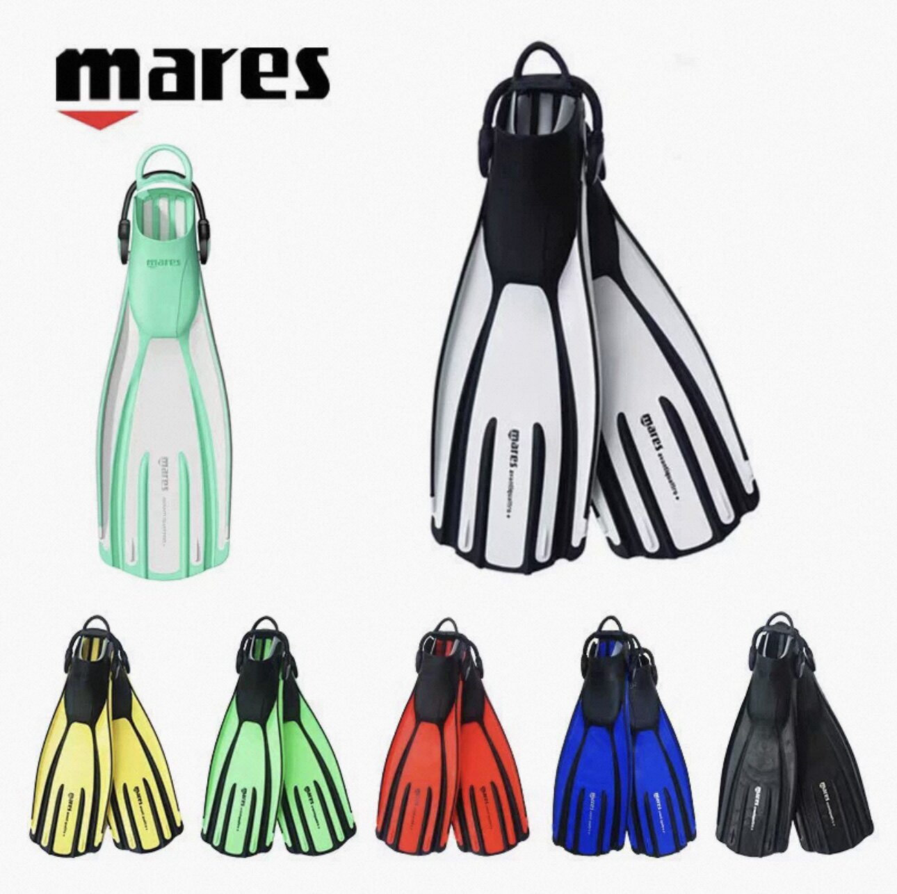 MARES AVANTI QUATTRO 荧光色四线金刚脚蹼 蛙鞋FIN