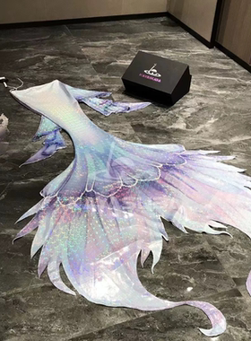 KAYASUBA手工款洛翎紫系列光泽美人鱼尾巴潜水拍摄鱼尾海洋馆泳衣