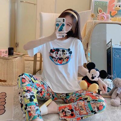 HelloKitty凯蒂猫短袖长裤睡衣女夏季新款可外穿家居服套装两件套
