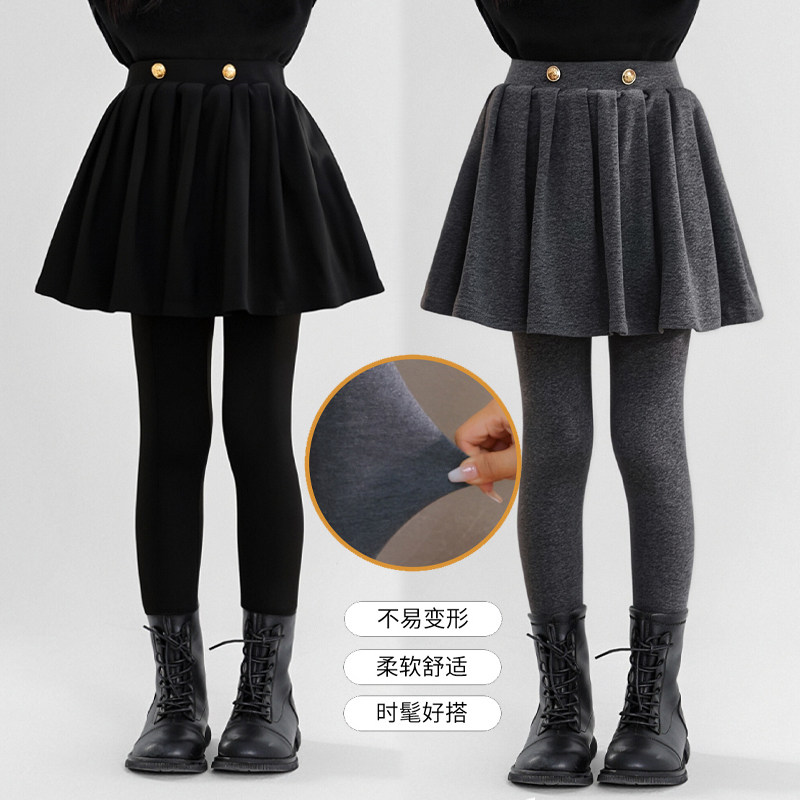 女童裤裙假两件秋冬款儿童洋气加厚百褶一体绒裙裤女孩春秋打底裤,童装/婴儿装/亲子装,裤子,淘宝优惠券,粉丝福利购,淘宝优惠卷