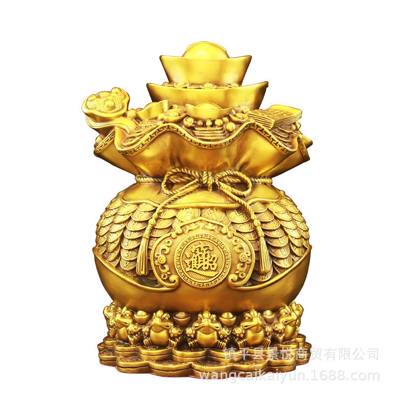 纯铜聚宝盆存钱罐象耳元宝盆