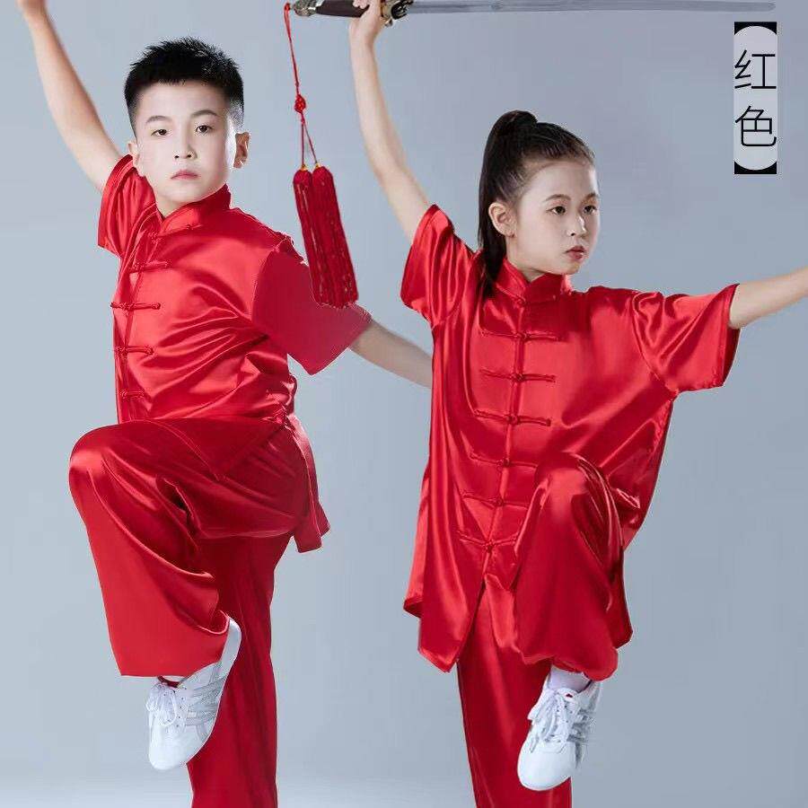 太极新款男女太极拳儿童八段锦武术训练服装套装练功表演打拳晨练