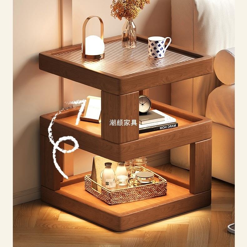 实木床头柜卧室创意床边柜小户型沙发边几极窄床头储物柜子置物架