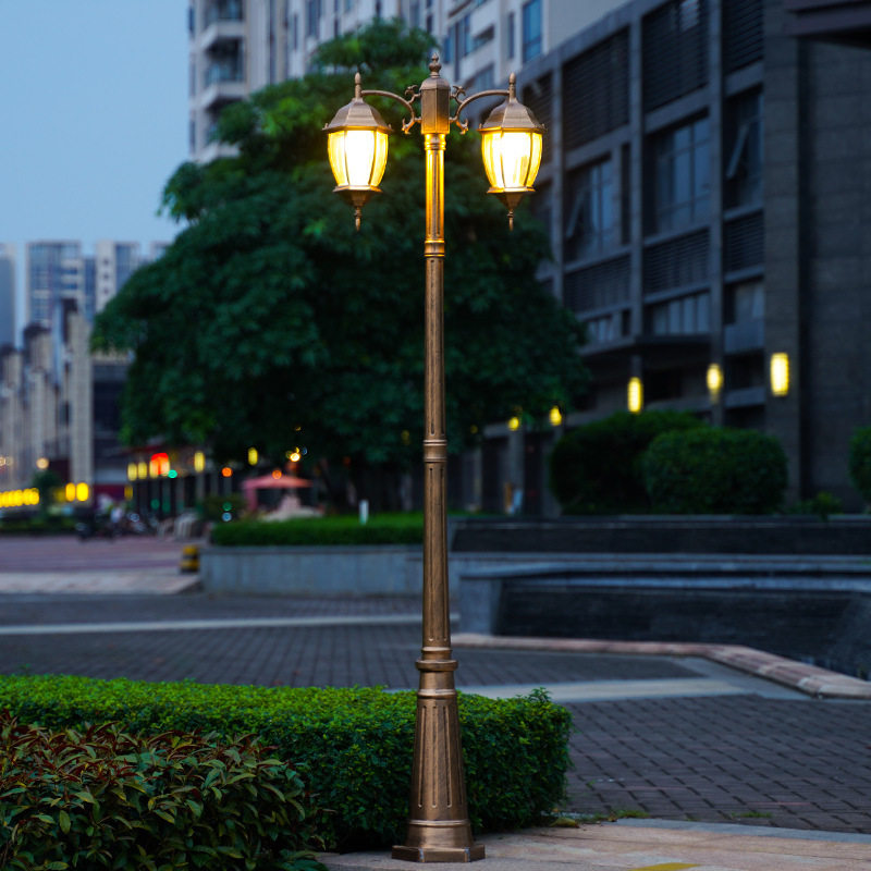欧式庭院路灯户外草坪灯高杆灯LED别墅小区景观灯花园照明灯3.5米