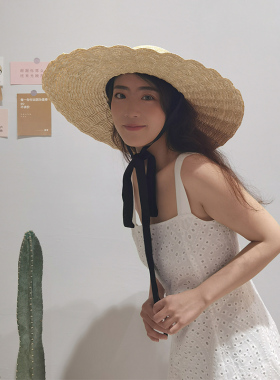 ins网红同款欧美风圆顶大檐草帽