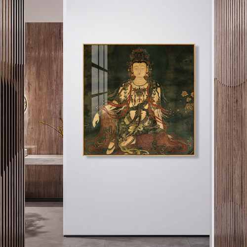 水墨宣言水月观音文殊菩萨挂画古典佛像壁画玄关新中式禅意装饰画 - 封面