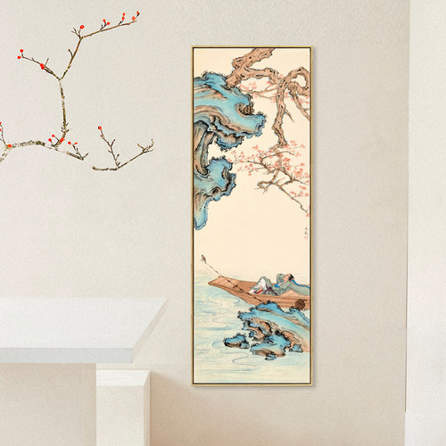 水墨宣言新中式风茶室竖版装饰画