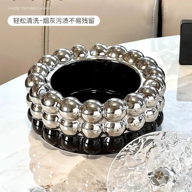 轻奢烟灰缸家用客厅高级感创意个性高端大气上档次防飞灰桌面摆件图片