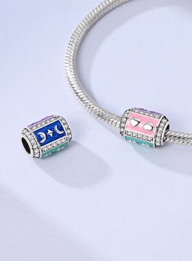 MYBEBOA美缤宝镀铂金祈愿桶珠串饰转运珠DIY饰品配件小吊坠项链