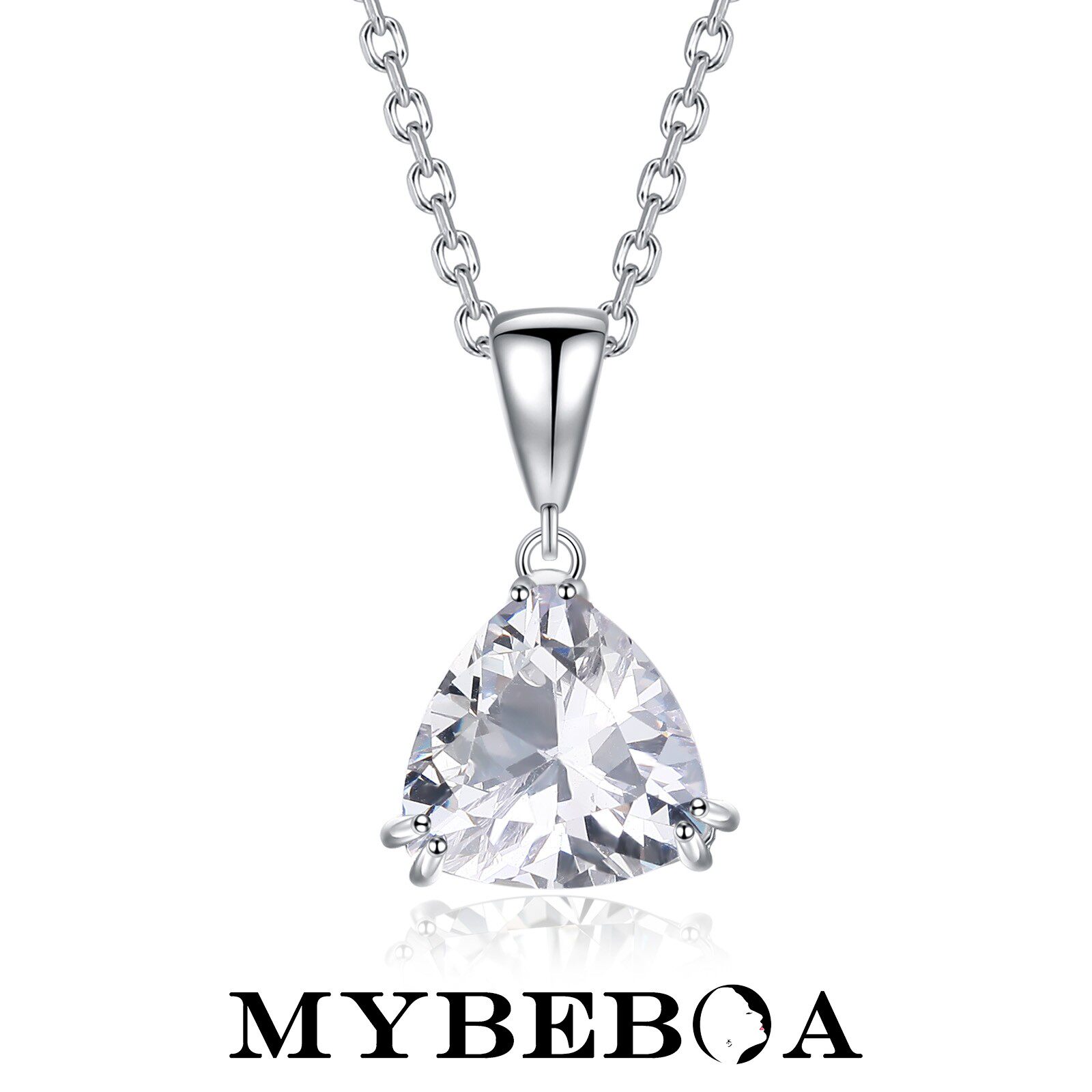 MYBEBOA/美缤宝圆三角水梨形锆石吊坠设计感轻奢欧美新款女士项链