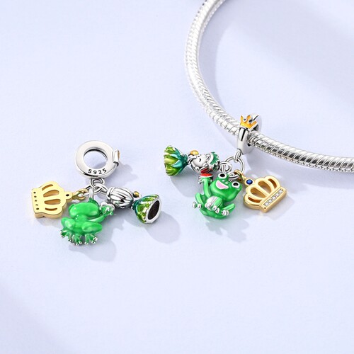 MYBEBOA美缤宝 镀铂金青蛙王子吊饰DIY饰品配件可搭手链项链