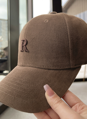 硬顶棒球帽情侣款时尚鸭舌帽秋冬刺绣遮阳帽ins百搭显脸小帽子女