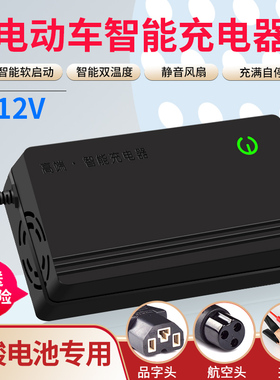 12伏摩托车电瓶电动车充电器12V20AH30AH50AH铅酸蓄电池通用