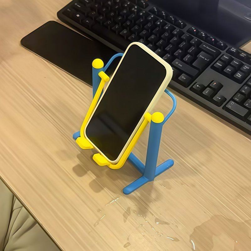 可以健身的手机支架拼装手机支架创意懒人可爱桌面摆件支架
