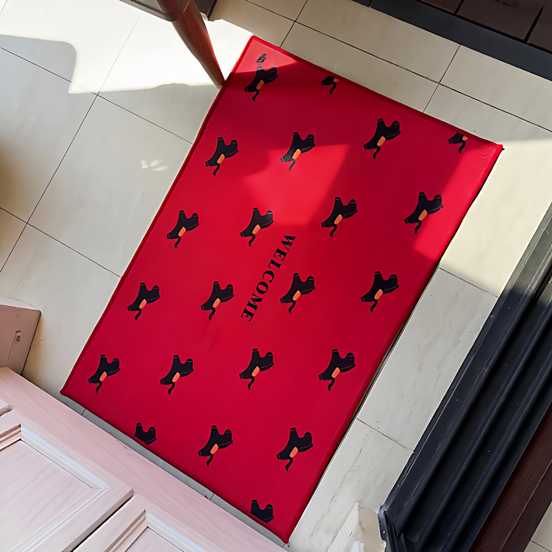 卡通小马入户门地垫家用入户门耐脏脚垫浴室防滑地毯新年氛围布置