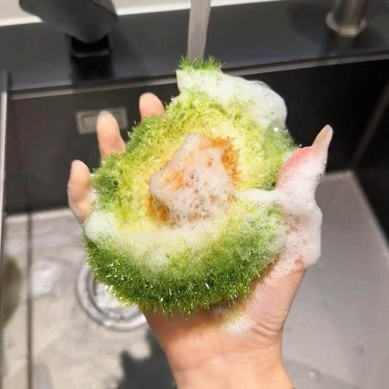 牛油果家用厨房亚克力海绵块玻璃丝清洁擦洗菜板洗碗擦锅底百洁布