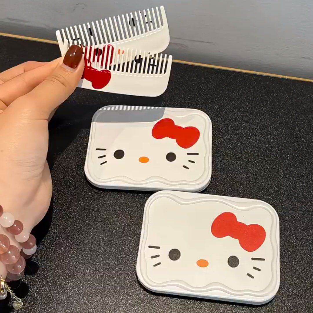 可爱KT猫卡通化妆镜可携式学生摺叠镜子随身化妆镜梳子镜子一,家庭/个人清洁工具,随身化妆镜,淘宝优惠券,粉丝福利购,淘宝优惠卷