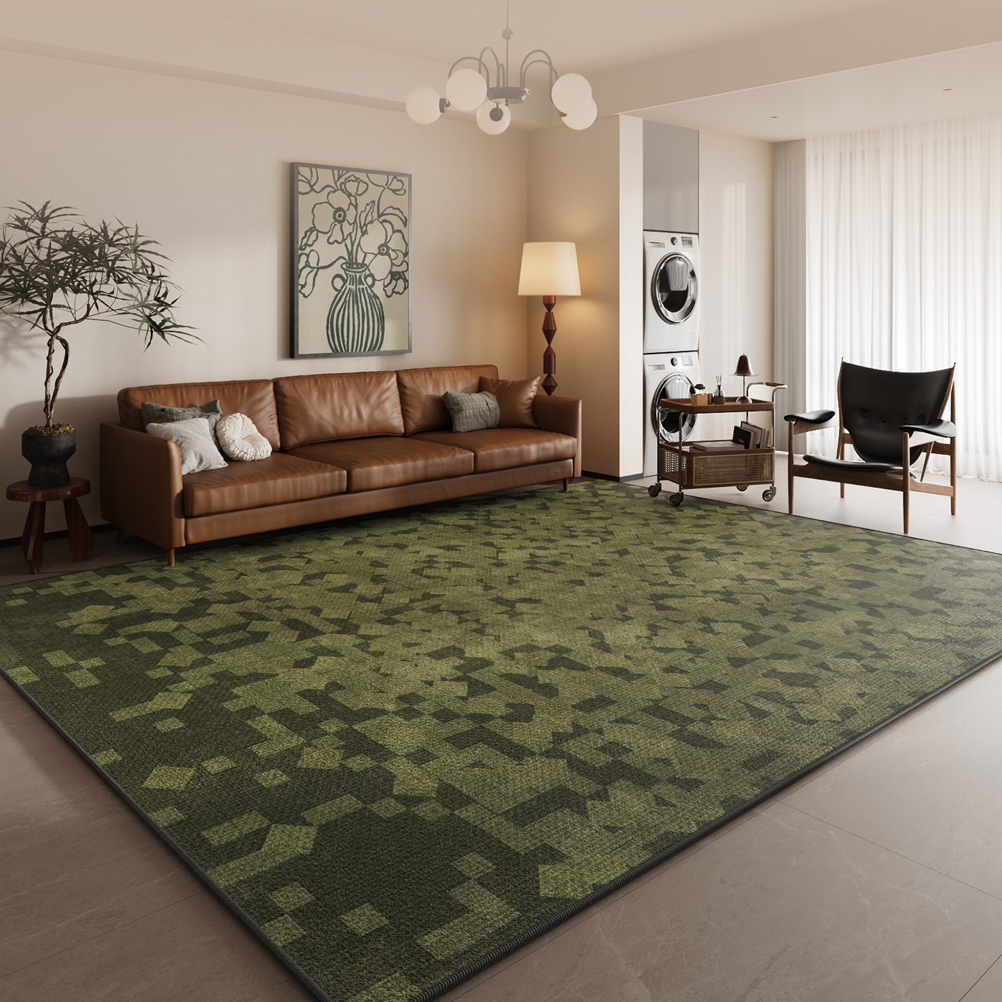 地毯客厅中古风2025新款复古绿色防水家用沙发茶几毯美式卧室地垫,居家布艺,地毯,淘宝优惠券,粉丝福利购,淘宝优惠卷