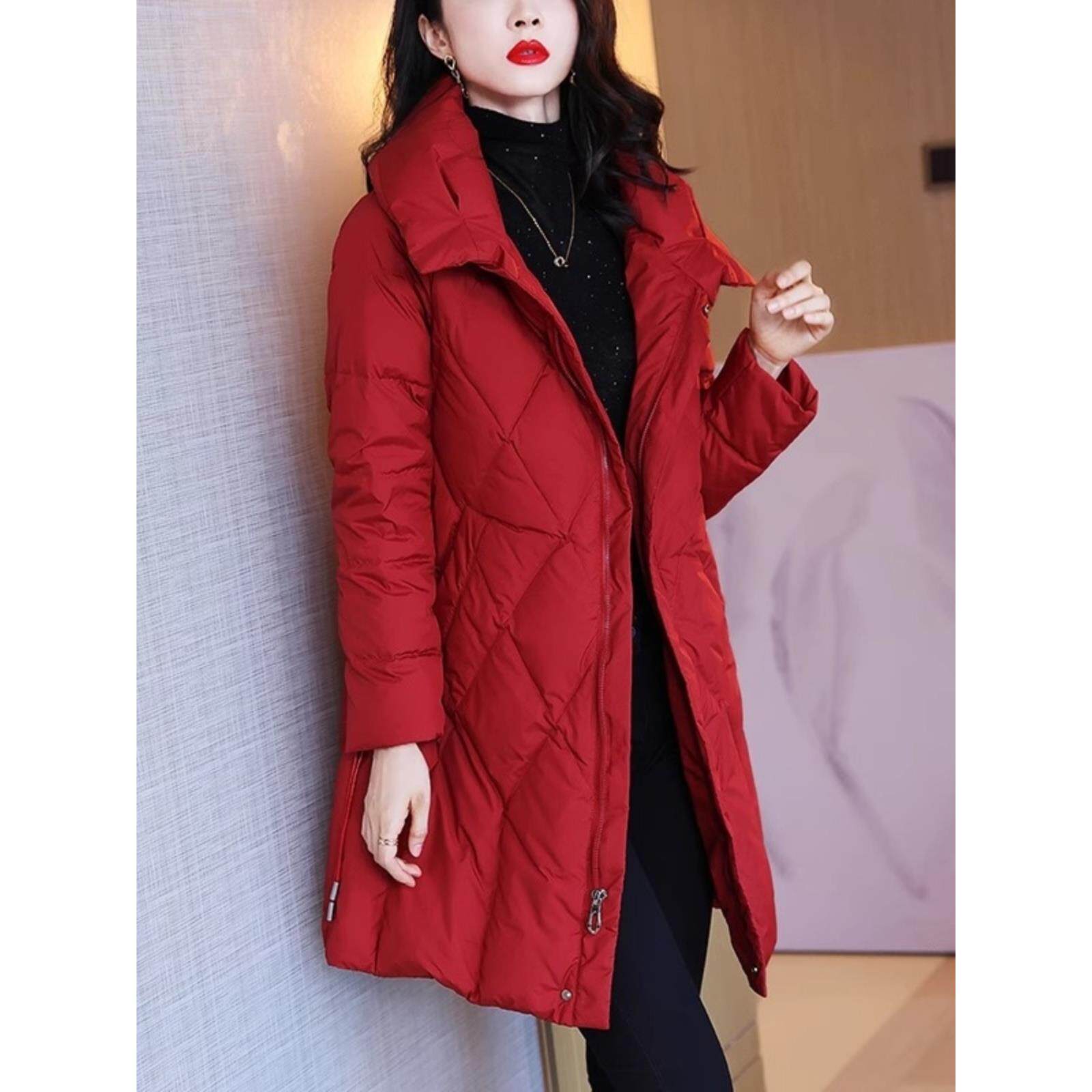 ROUMIKL高端服女冬季2025新款时尚气质中年妈妈衣中长款保暖袄外