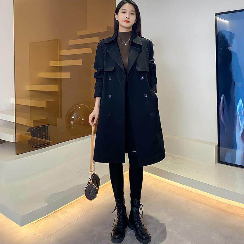 ROUMIKL风衣女款2025新款春秋季小个子气质高级感洋气大衣中长款