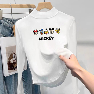 女童装德绒打底衫秋冬装儿童半高领长袖2026新款女孩修身短款上衣