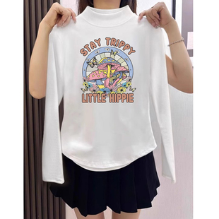 女大童德绒打底衫内搭长袖秋冬儿童加厚保暖修身加绒磨毛短款上衣