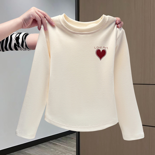 女童德绒打底衫内搭秋冬中大儿童加厚修身短款长袖独特漂亮上衣服